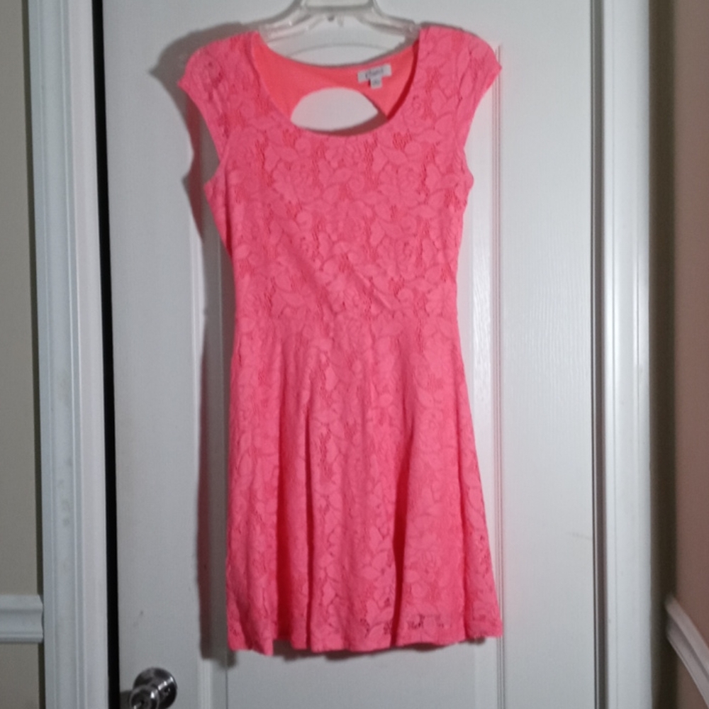 Pink Floral Open-Back Dress